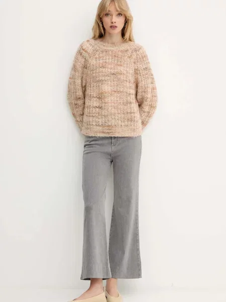 BOSS Orange sweter wełniany beżowy