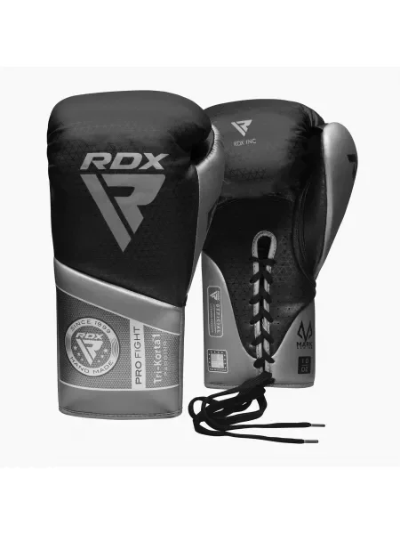 Rękawice bokserskie RDX K1 Mark Pro Fight Boxing silver czarne