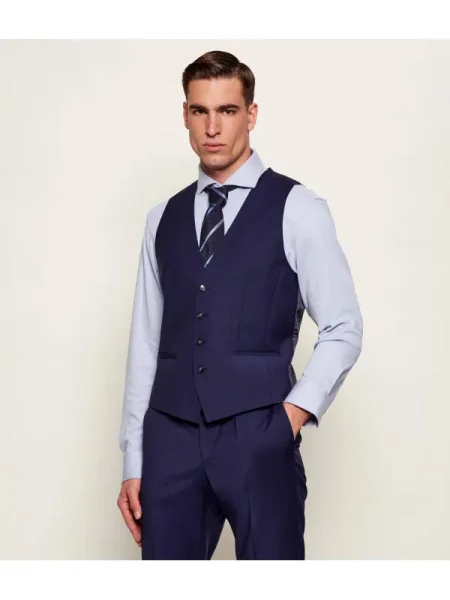 BOSS BLACK De lână vestă H-HUGE negru