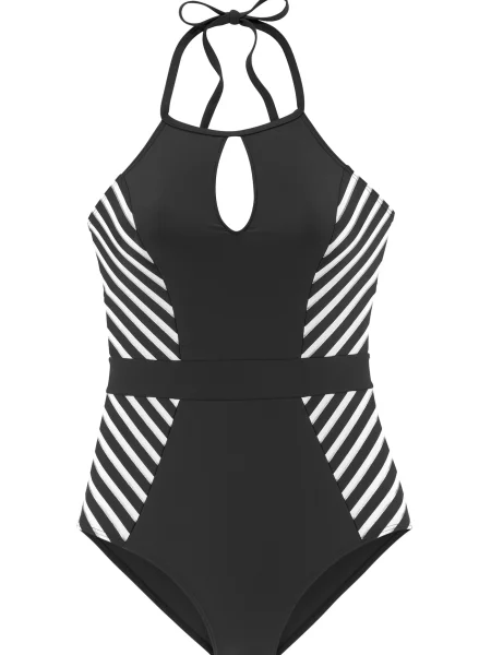 LASCANA Costum de baie întreg negru alb