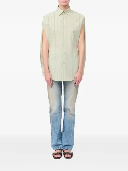 Ριγέ ριγέ πουκάμισο Mm6 Maison Margiela πράσινο