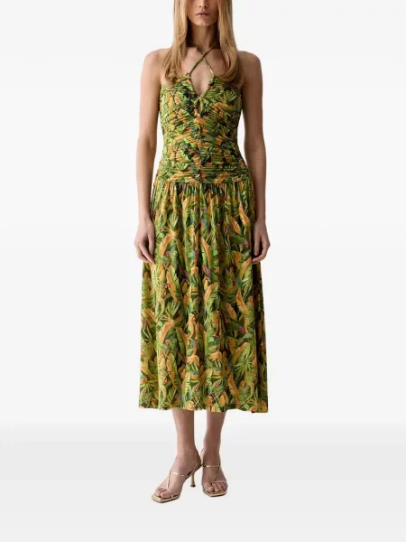 Rochie midi Farm Rio cu imagine verde