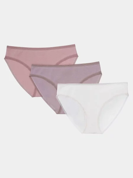 Класические однотонные трусики слип 3 шт