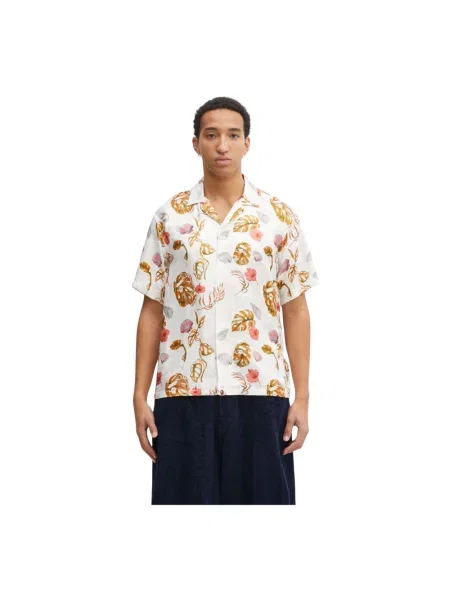 A Bathing Ape koszula z dodatkiem jedwabiu Vacation Pattern Open Collar relaxed biały