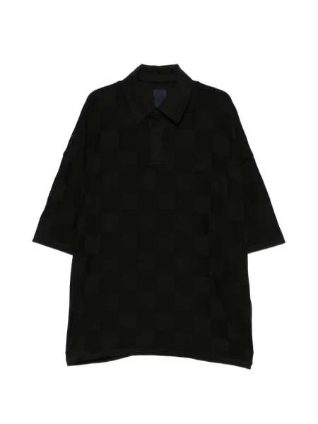 Поло тениска Juun.j с автограф черно