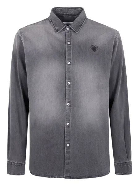 Риза Family First бродирана със сърца сиво