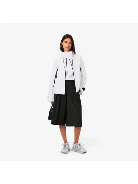 Lacoste Kurtka Oversize Z Kołnierzykiem Polo biała