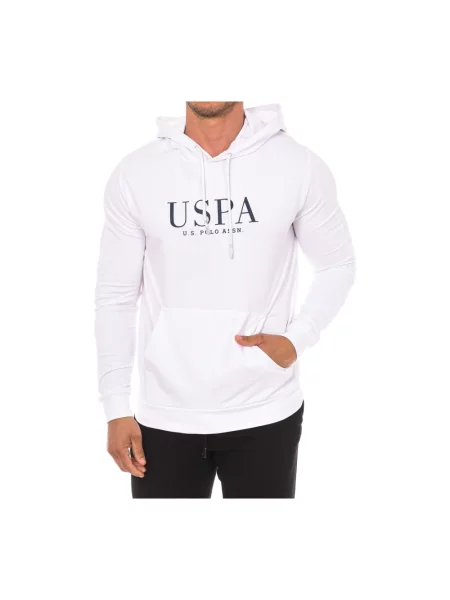 Bluza z kapturem U.s Polo Assn. z kapturem ze sznurkiem biała
