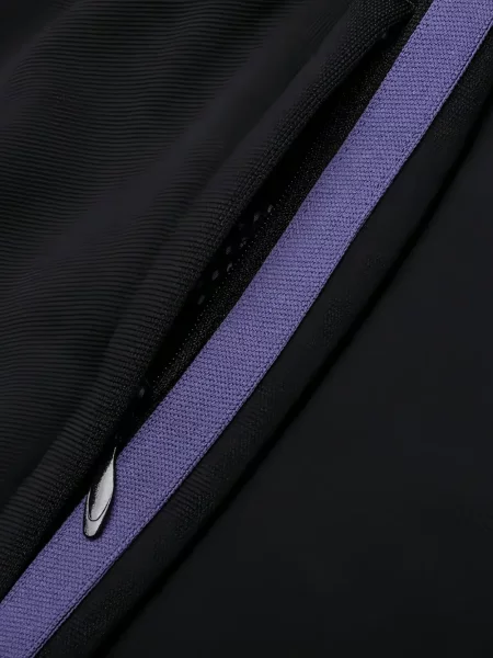 Pantaloni South2 West8 cu broderie cu dungi negru