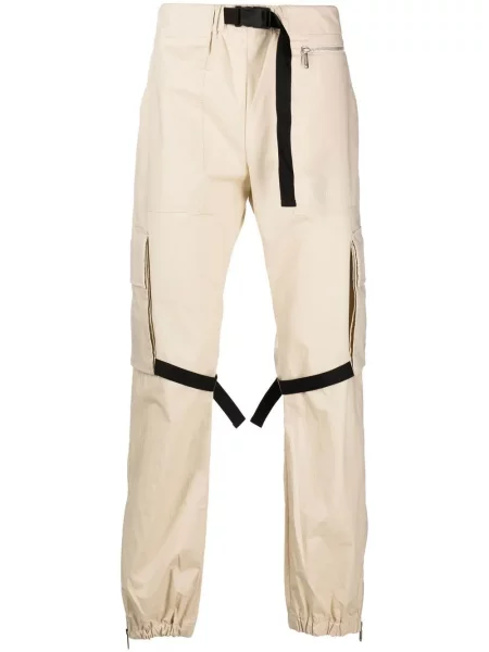 Cargo kalhoty Off-white s přezkou bílé