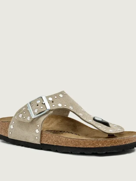 Șlapi Birkenstock din piele gri