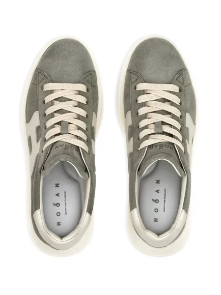Sneakerși Hogan din piele de căprioară verde