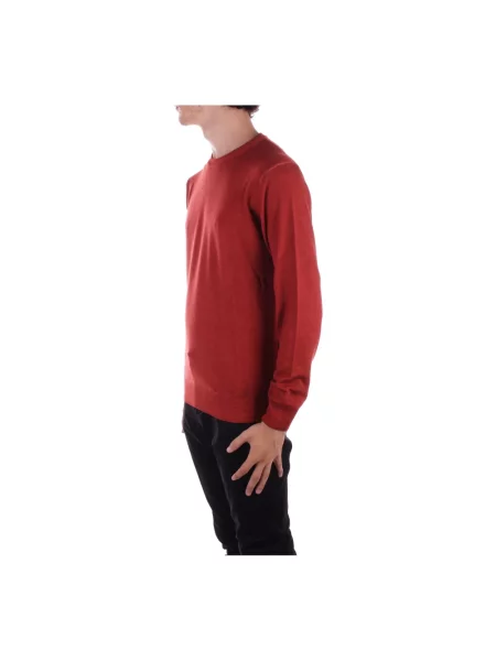 Sweter Woolrich wełniany z logo brązowy
