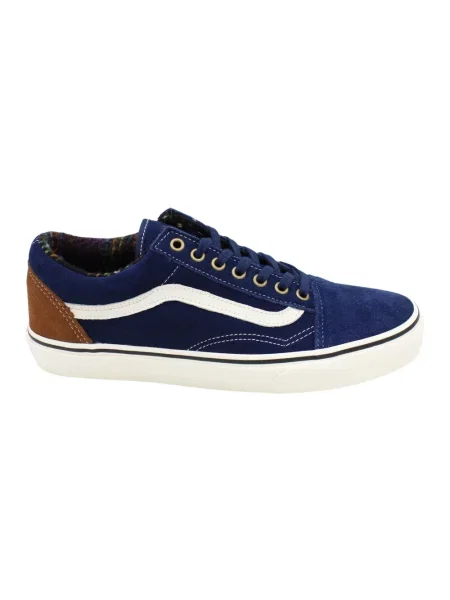Sneakersy Vans sznurowane zamszowe klasyczne niebieskie
