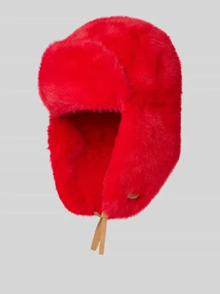 Czapka w imitacji futra z nausznikami model Lucern' Barts czerwone