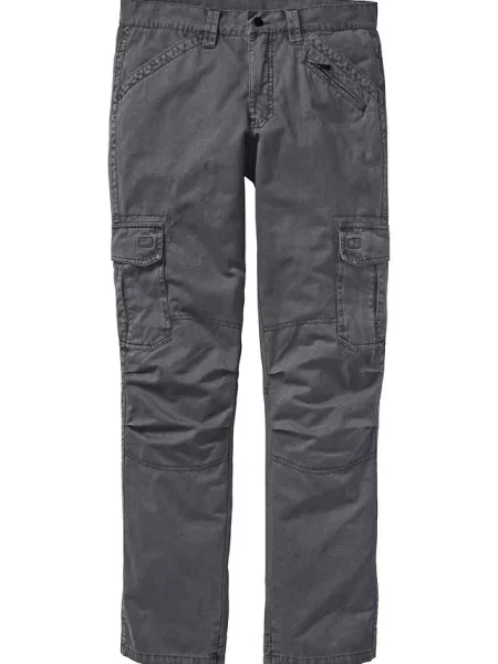 Spodnie bojówki relaxed fit straight szare