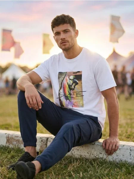Sinsay tričko s krátkým rukávem se skaterským motivem bílá