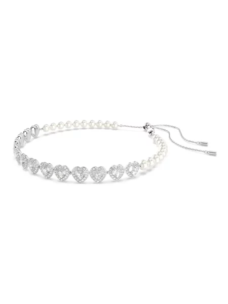 Naszyjnik Swarovski z koralikami szary
