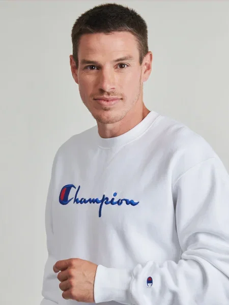 Hanorac crewneck Champion alb
