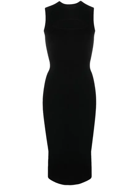 Rochie midi Victoria Beckham fără mâneci până la genunchi de costum negru