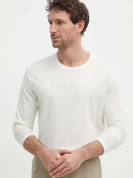 Pepe Jeans tričko EGGO LONG N béžové