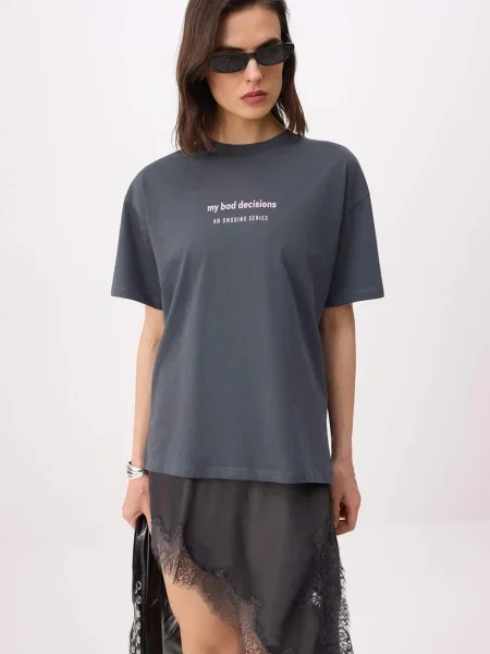 Trendyol Tricou închis / rosé gri