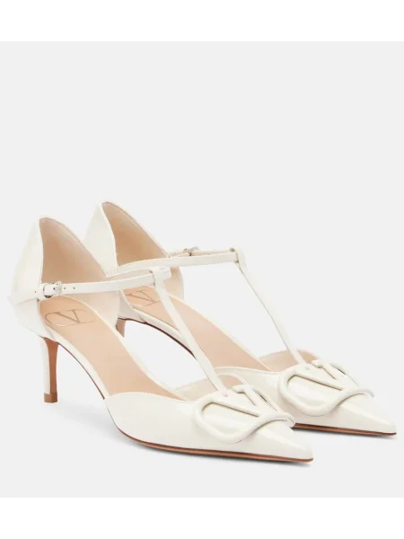 Pantofi cu toc Valentino Garavani din piele de lac alb