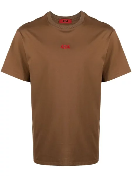 Tricou 424 cu broderie maro