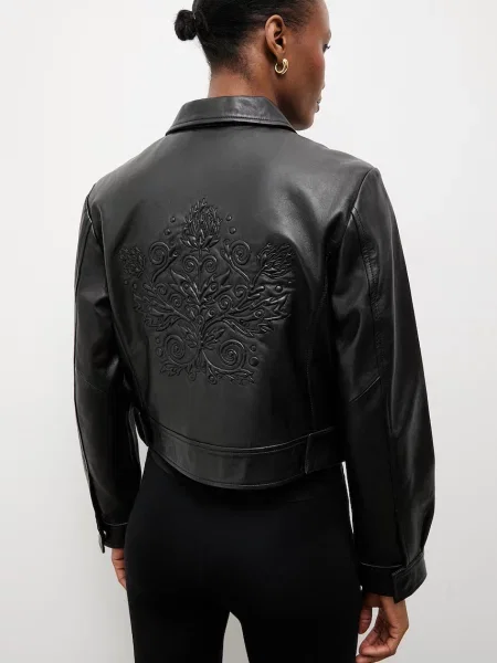 Answear.LAB jachetă pentru femei din piele LUMA Unscripted Collection negru