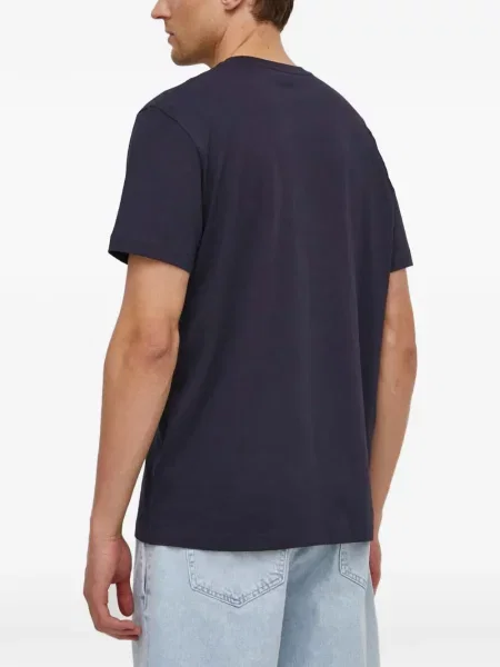 Tricou Gant cu broderie albastru