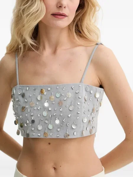 Top Isabelle Blanche gri