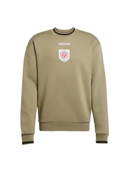 ADIDAS ORIGINALS Mikina Badge Crewneck khaki / červená / černá bílá