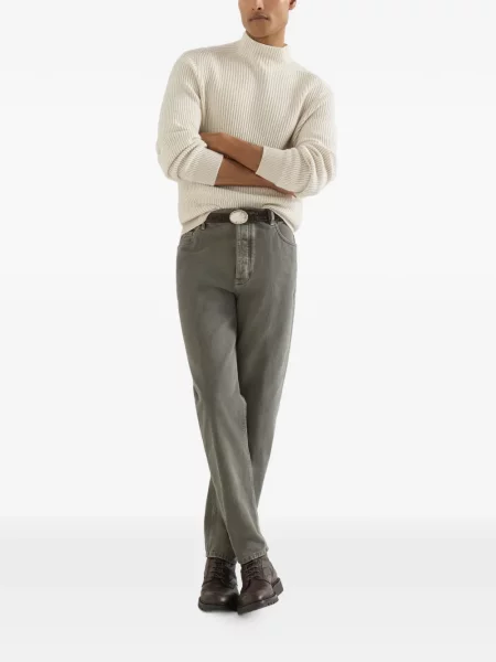 Pantaloni Brunello Cucinelli cu 5 buzunare gri