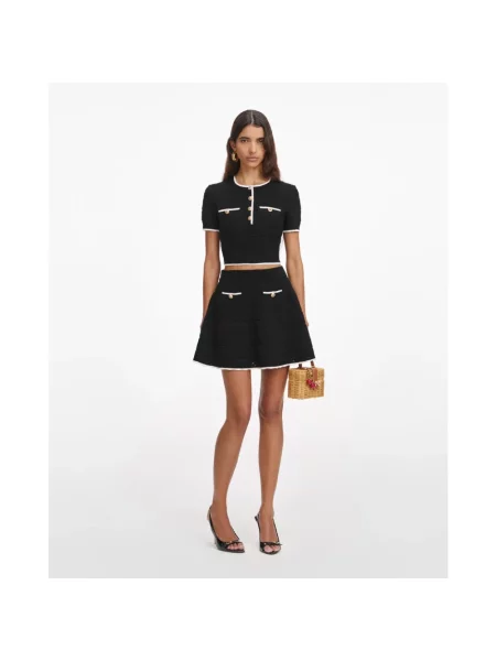 Mała mały spódnica mini Self-portrait czarna