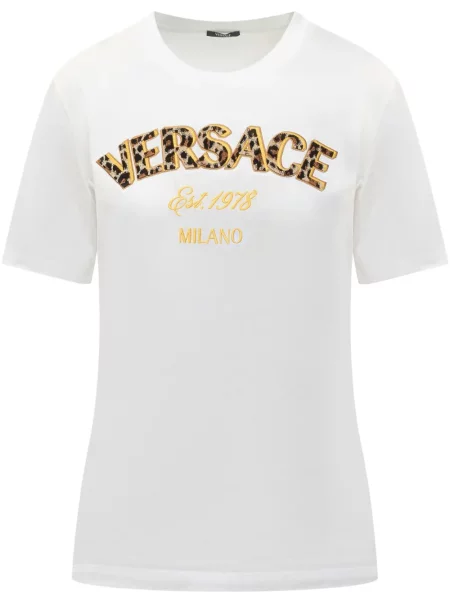 Tricou Versace cu broderie alb