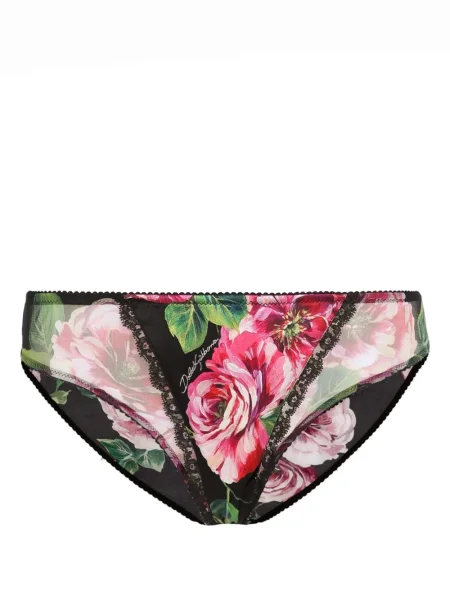 Chiloți Dolce & Gabbana cu model floral cu imagine negru