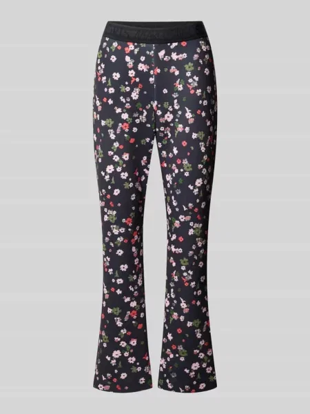 Legginsy o rozkloszowanym kroju w skróconym kroju Marc Cain granatowe