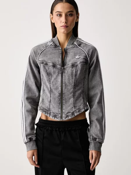 Суичър с цип Adidas Originals сиво