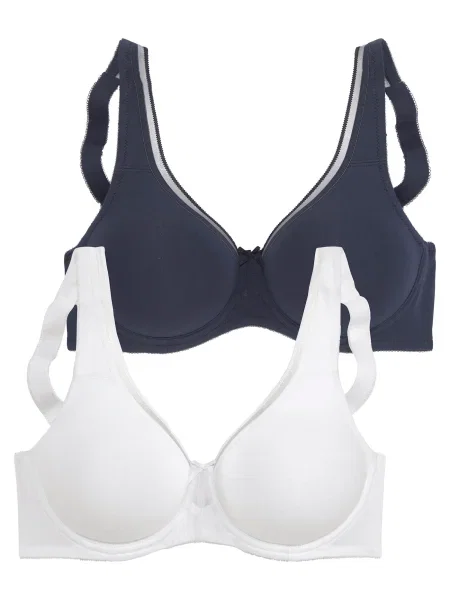 PETITE FLEUR Sutien albastru marin alb