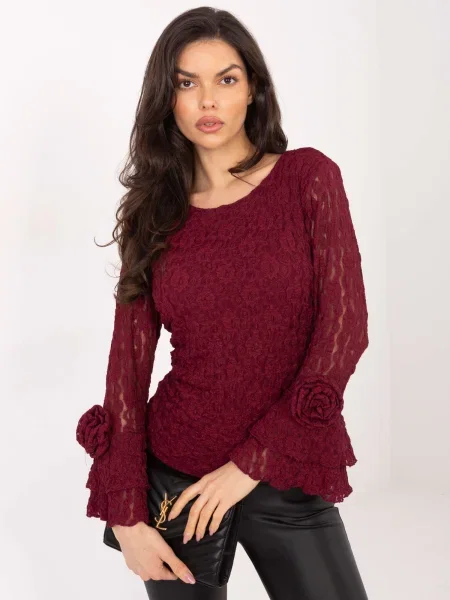 Bluza Italy Moda s volanima crna