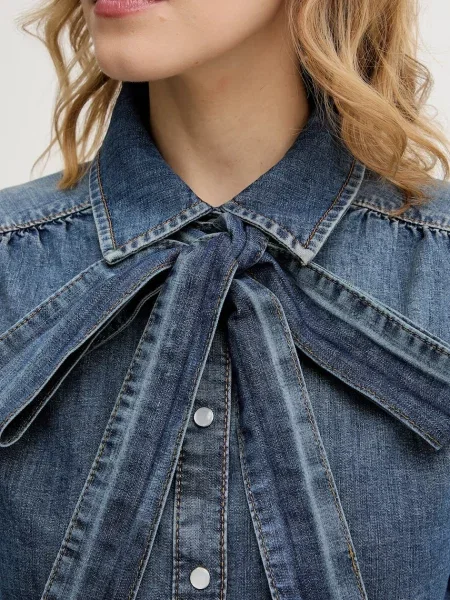 Джинсова сорочка OUI regular класичний комір синій