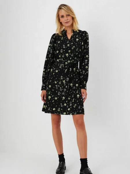 Rochie Moodo cu model floral negru