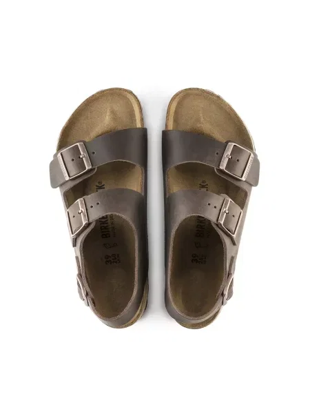 Sandały Birkenstock skórzane brązowe