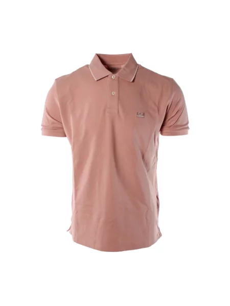 Krótka koszulka polo C.p. Company z krótkim rękawem ze stretchu różowa