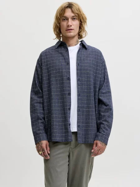 Jack & Jones koszula flanelowa Mężczyźni Comfort Fit S niebieski