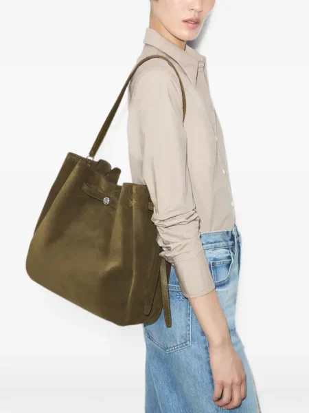Geantă Tory Burch din piele de căprioară verde