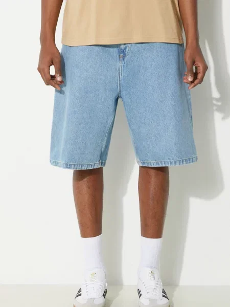Šortky Carhartt WIP Brandon Short Blue Stone Bleached L modré