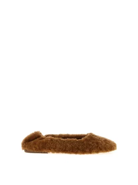 Balerinki Dries Van Noten skórzane brązowe