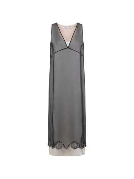 Rochie midi Carven de mătase negru