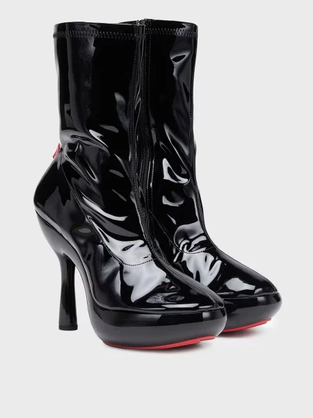 Стрейчевые ботильоны Diesel на платформе черные